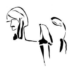 Zwei Personen, eine Blume