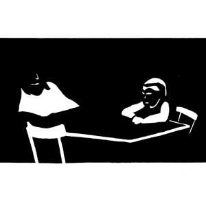 Mutter und Kind am Tisch sitzend